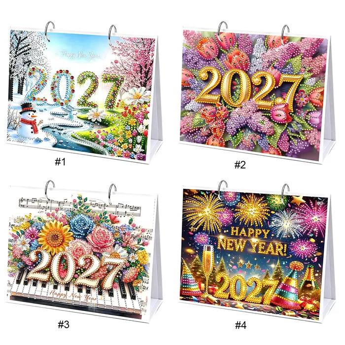 Calendrier de bureau 2027 avec peinture diamant et outils