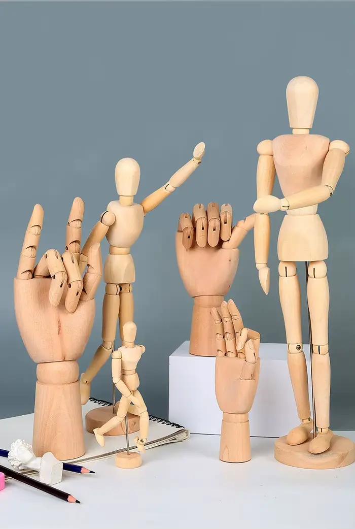 Figurine à main en bois pour la décoration de la maison