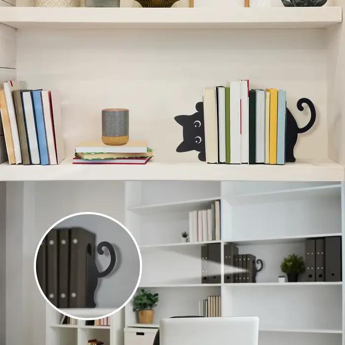 Serre-livres en métal noir