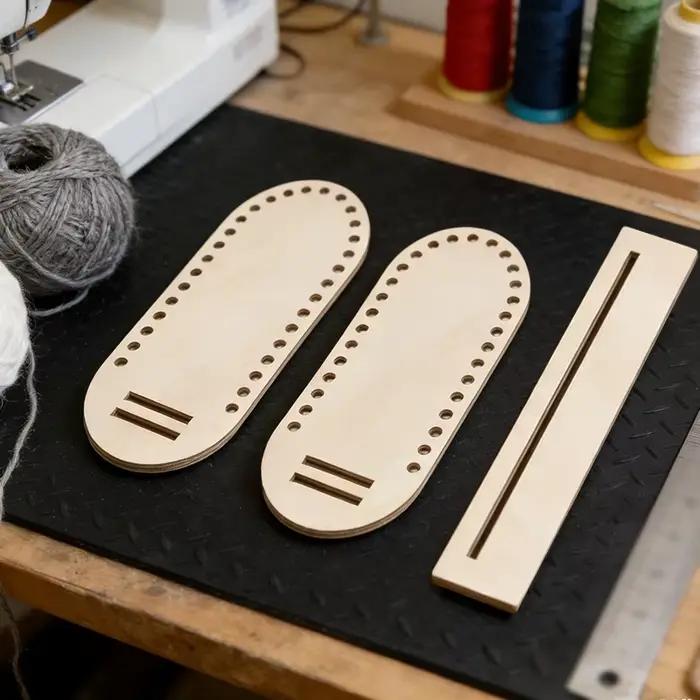 YOMDID 3 pièces cadre de panier en bois de qualité supérieure-formes ovales et rectangulaires robustes pour le crochet