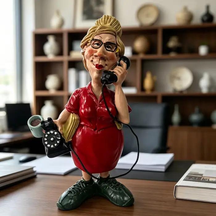 Figurine de femme de bureau en résine