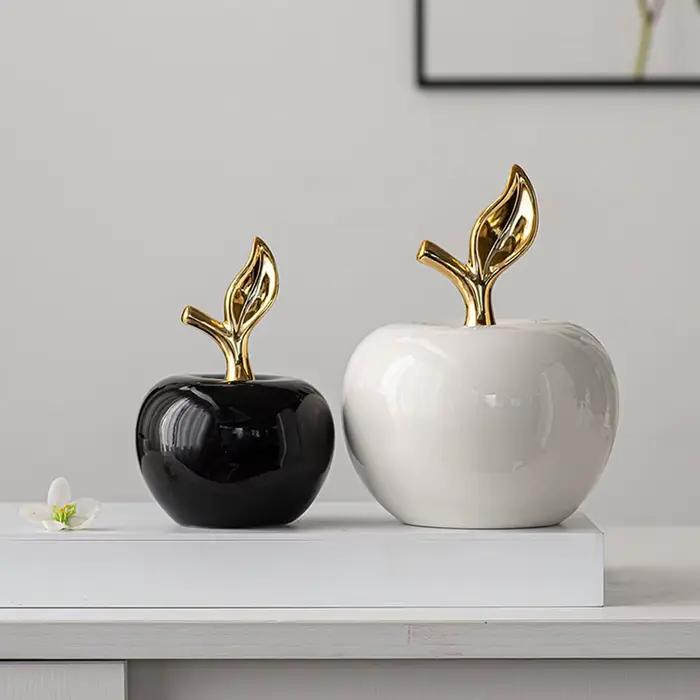 Classique Style européen en céramique mignon drôle noël fruits ornement maison chambre Figurines artisanat bureau décor Statues Sculpture