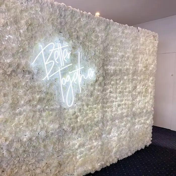 Mur de fleurs artificielles blanches pour décoration de noël, décoration artificielle pour spectacle de bébé, décor de mariage, arrière-plan d'halloween