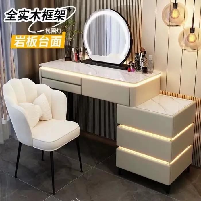 Commode en bois massif chambre principale coiffeuse haut de gamme Simple moderne petit appartement chambre coiffeuse