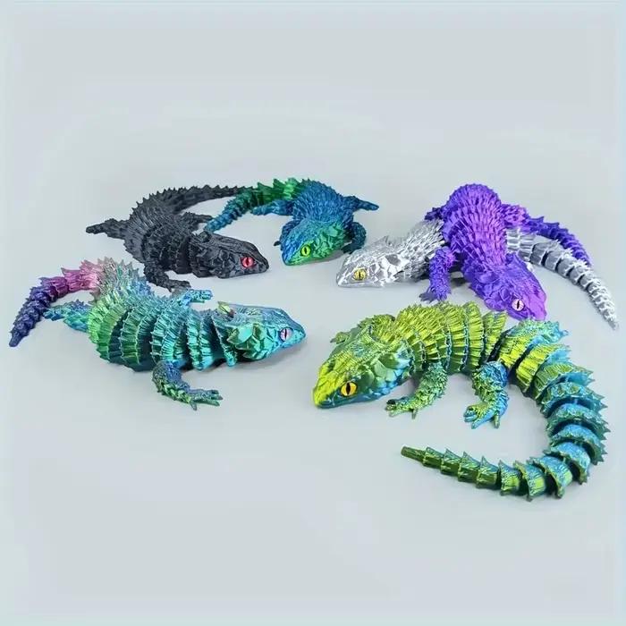 Ornement caméléon d'impression 3D (2025 nouveau) : modèle de lézard rampant de couleur dégradée – Décor créatif pour bureau, étagère et accent de la maison