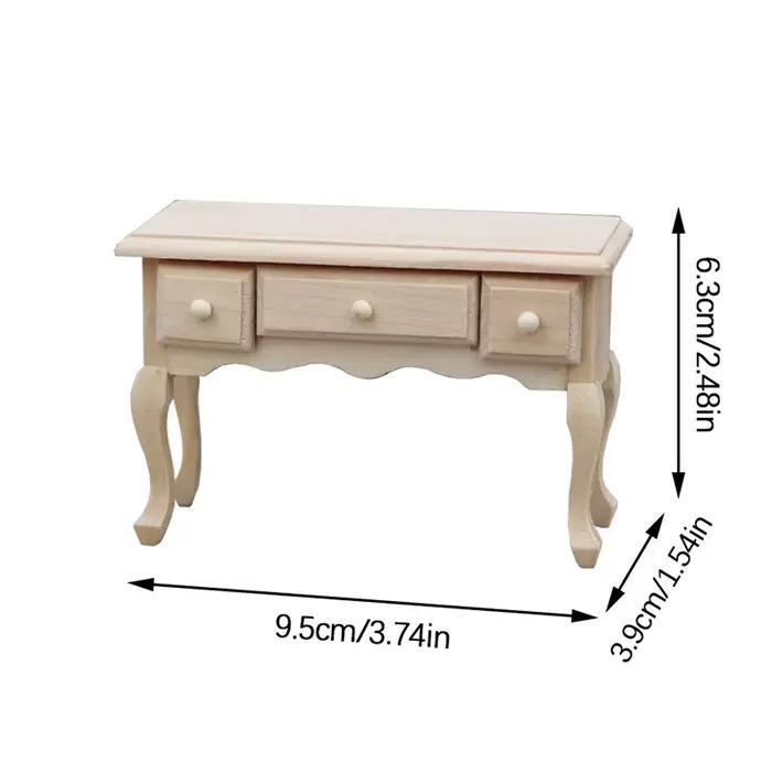 Table miniature en bois 1:12 pour maison de poupée, table à manger, table basse, bureau d'ordinateur, meubles de salon, modèle artisanal, jouets décoratifs