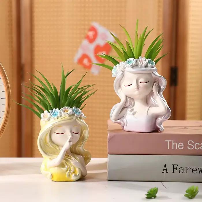 Pots de fleurs artistiques, ornements de jardin créatifs de grande valeur, décorations de bureau pour salon, plantes en pot, idées cadeaux d'anniversaire
