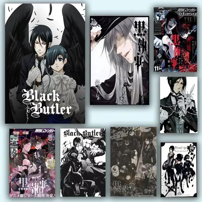 Affiche sans cadre Black Butler Ciel Phantomhive Undertaker impression de dessins animés pour chambre d'adulte occasions spéciales cadeau de vacances