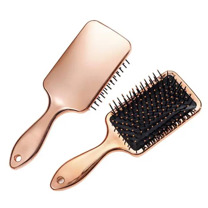 Peigne électroplaqué 1 pièce pour femmes, pour masser le cuir chevelu, ajoute du volume et lisse les cheveux, outil de coiffure