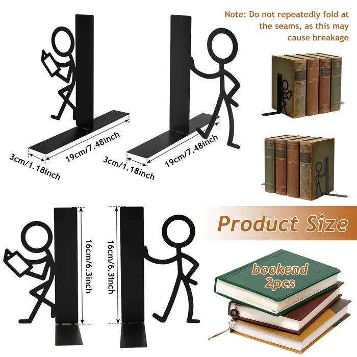 Lot de 2 serre-livres de bureau décoratifs en métal