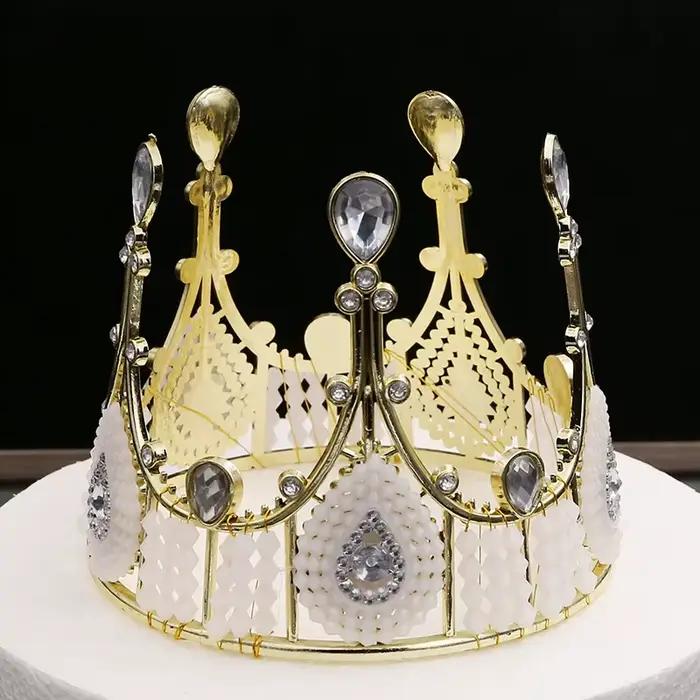 Décoration de gâteau en forme de couronne pour mariage, fournitures de pâtisserie rétro élégantes pour anniversaire et fête de mariage à faire soi-même