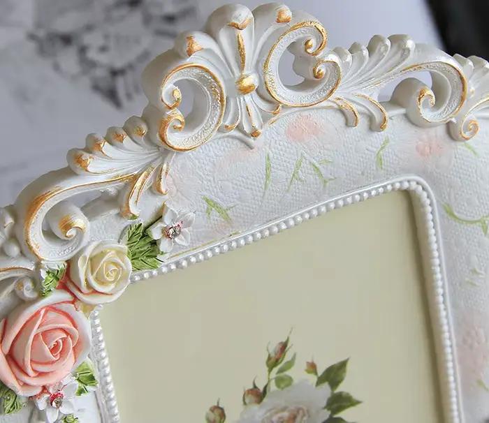 Cadre photo en résine artisanale peint à double trou style européen moderne pour femmes occasions spéciales