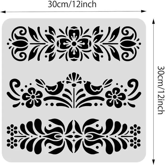 Modèles de pochoirs de peinture décorative folklorique en plastique
