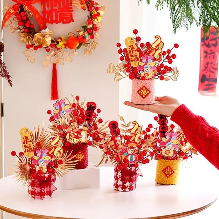 Décoration Créative du Nouvel An Chinois : Kit DIY Artisanal pour Maison Traditionnelle et Panier Décoratif