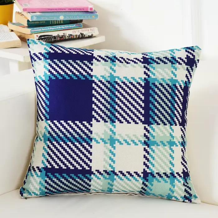 Housse de coussin géométrique classique 45x45cm en coton et lin pour la maison