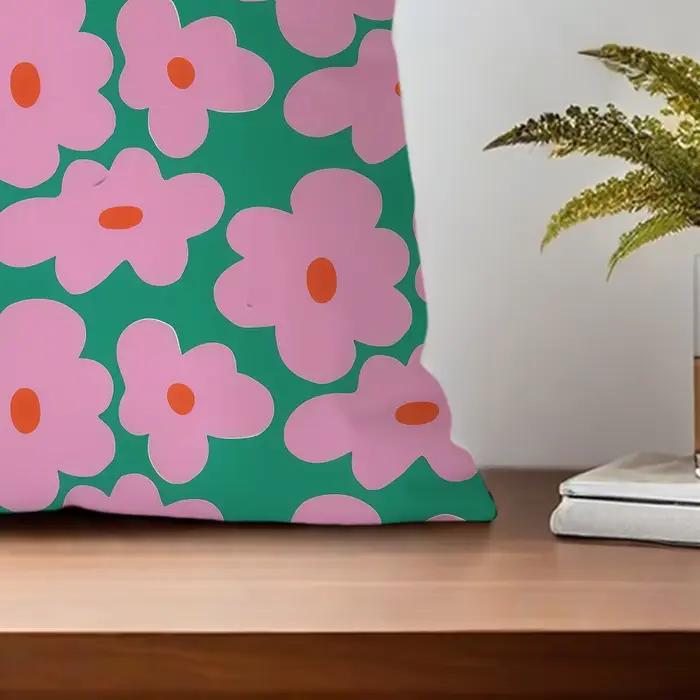 Housse de coussin mignonne en forme de fleur F