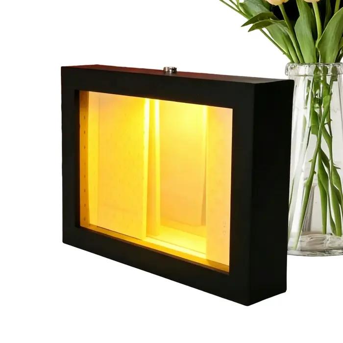 Décoration de bureau : Cadre lumineux avec miroir 3D effet abysse