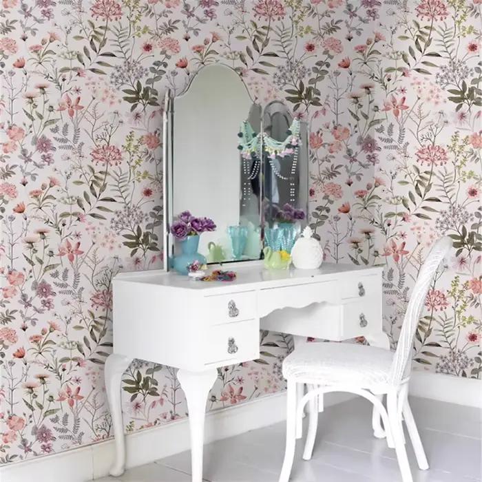 Papier peint floral de plantes françaises