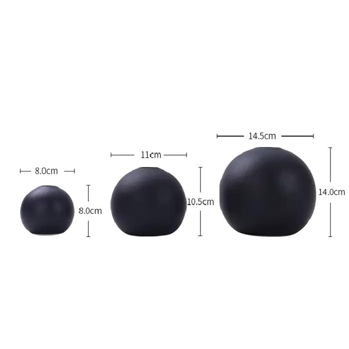 Vase en céramique boule noire et blanche européenne