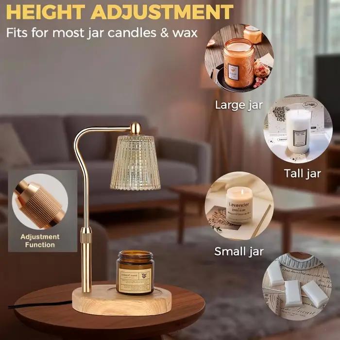 Lampe chauffe-bougie à intensité variable, lampe chauffante pour bougies de 35 W, cadeau idéal pour Noël, anniversaire, cadeau de déménagement pour la décoration d'une nouvelle maison
