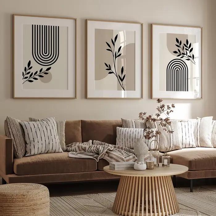 3 affiches botaniques en toile