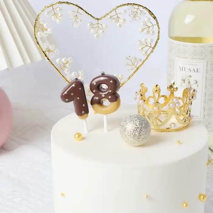 Bougies de gâteau en forme de chiffres joyeux anniversaire