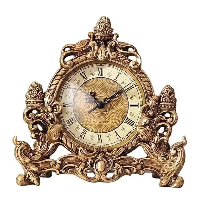 Horloge analogique de bureau et de table rétro de style européen