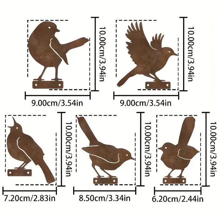 Oiseaux de jardin vintage pour toutes les saisons. Décorations en acrylique pour clôture extérieure