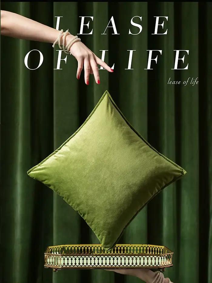Juste de coussin en velours pour canapé