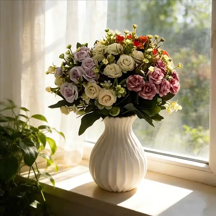 1 vase en plastique rayé de style moderne