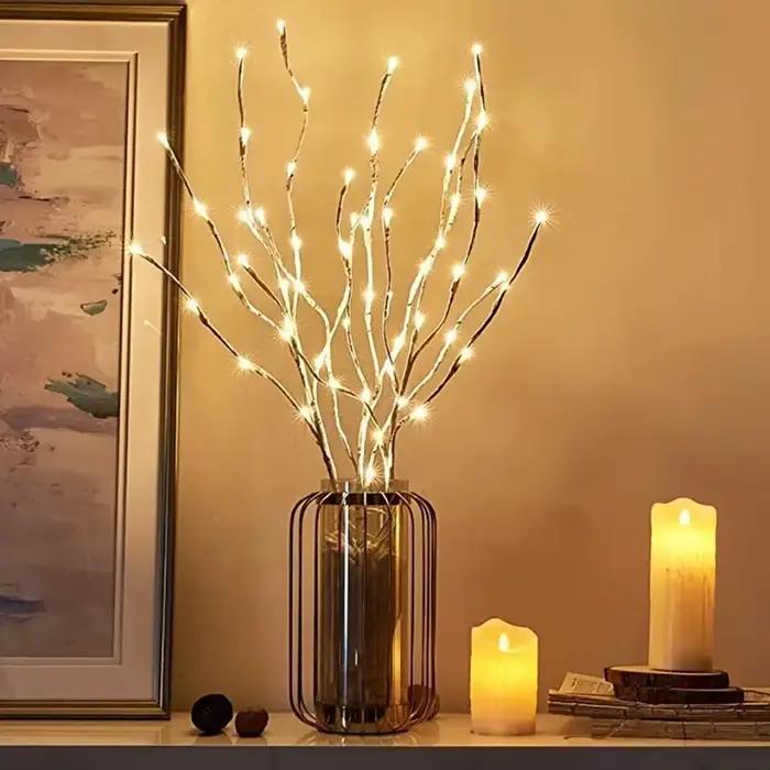 LED branche de bouleau blanc lumières festives