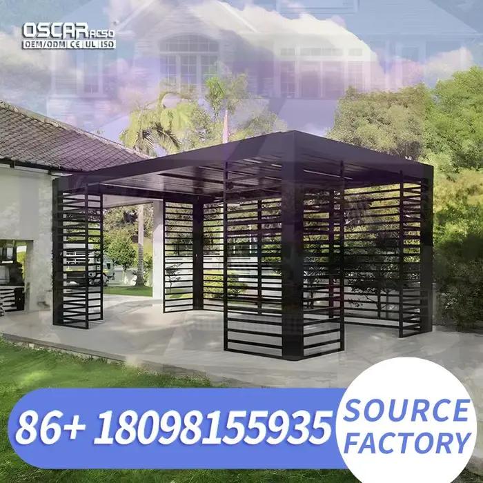 Pergola en aluminium à toit à persiennes isolé, résistant au vent et écologique, imperméable, pour jardins, cours et patios aux États-Unis