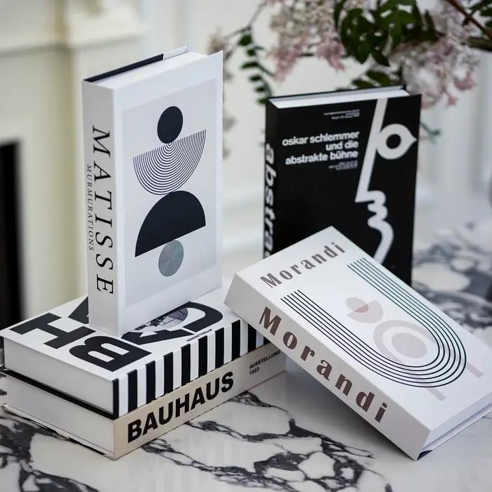 Boîte de rangement décorative de luxe en forme de faux livre Bauhaus pour la maison