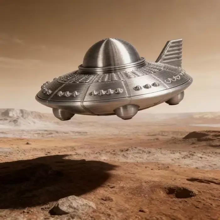 Figurine OVNI imprimée en 3D, ornement cool sur le thème de la science-fiction, décoration de bureau non toxique pour les fans d'astronomie