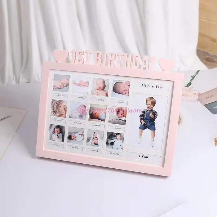 Cadre photo première année bébé 0 à 12 mois souvenir affichage d'images à faire soi-même occaions spéciales pour enfants