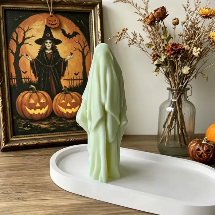 Moule à bougie Halloween pour personnes masquées, plâtre fantôme d'aromathérapie, décoration, outil de bougie bricolage