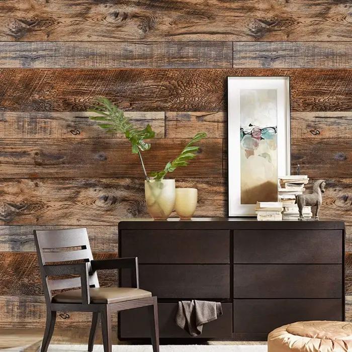 Papier peint en bois marron