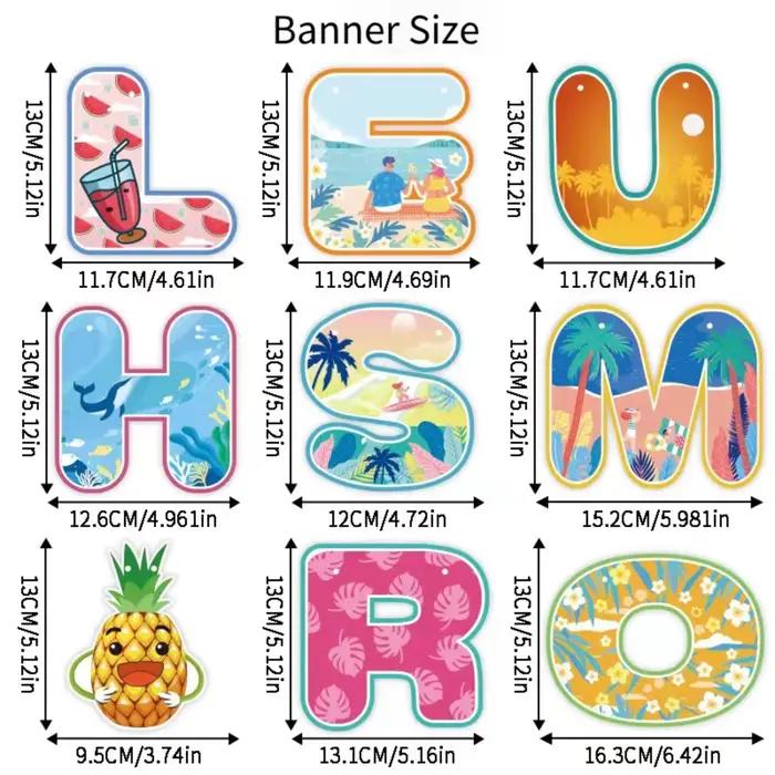 Décorations de fête d'été, bannières colorées sur le thème de la plage et de la piscine, décorations de plage, guirlande pour les fournitures de fête estivale