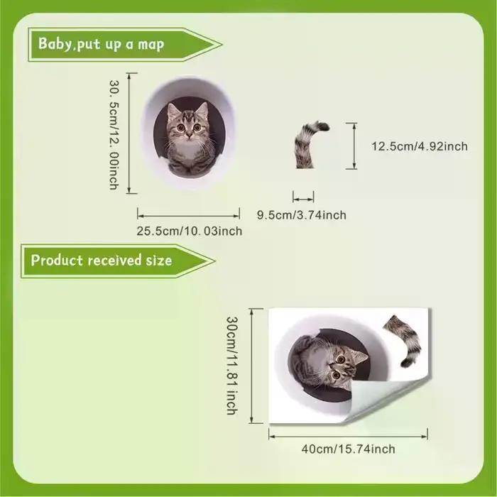 Autocollant de couvercle de toilette chat drôle, autocollant de WC étanche, amovible, auto-adhésif, décoration de maison, papier de décoration pour la maison
