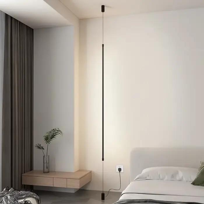 Lampadaire LED moderne noir de 120cm, éclairage décoratif pour la maison, luminaire d'intérieur pour salon, chambre à coucher, salle à manger
