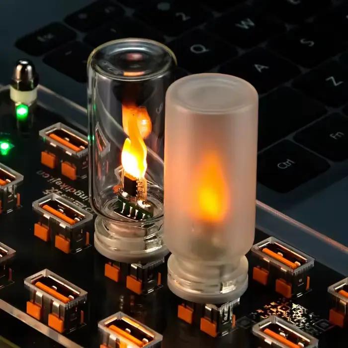 Lampe d'ambiance LED à effet de flamme de cheminée