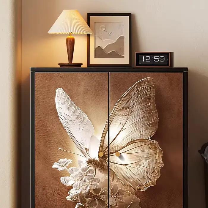Meubles de salon esthétiques et élégants, style italien tendance, vitrine minimaliste, armoire ronde de qualité, meubles de maison