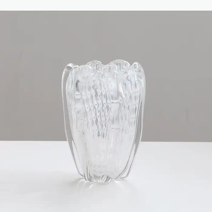 Vase en verre transparent à bulles, pots de plantes, décoration de table, arrangement créatif de fleurs, vases floraux, décoration esthétique de la pièce