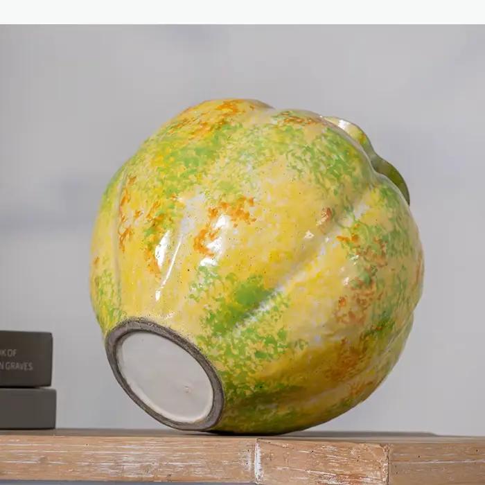 Vase en céramique Green Vitality, pots de fleurs décoratifs peints, décoration de bureau, arrangement floral, vases floraux, décoration esthétique de la pièce