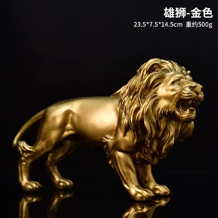 Ornement en résine Roi Lion Doré