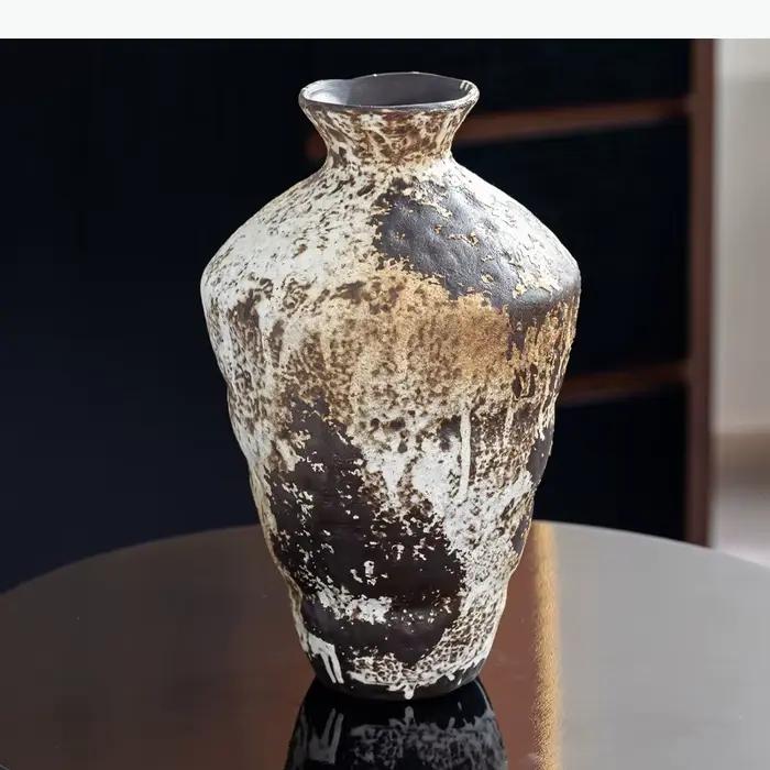 Vase en céramique texturée, surface irrégulière, pots de plantes, décoration de table, arrangement floral, vases à fleurs, décoration esthétique de la pièce