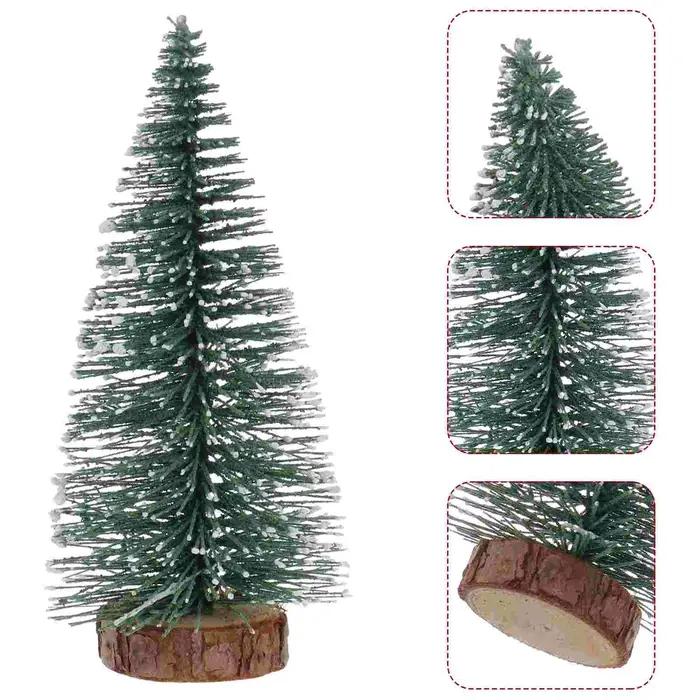Mini décoration d'arbre de noël de 10Cm, 10 pièces, avec pin couvert de neige, ornements DIY pour Bar de fête à domicile