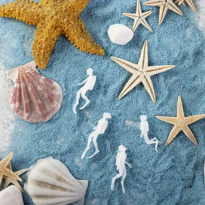 Figurines de plongeur décoratives, modèle en plastique non peint, micro-paysage, figurine de plongeur blanche 3D, décoration de bureau