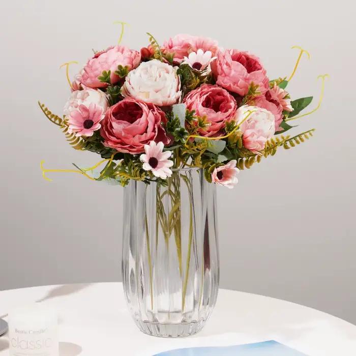 Fleurs décoratives pivoine en soie