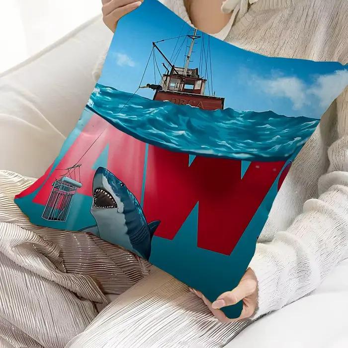 Housse de coussin J-JAWS Movie, style ferme, pour décorations de canapé et de la maison
